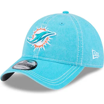 Justerbar blå kurvad keps 9TWENTY Washed Contrast från Miami Dolphins NFL av New Era