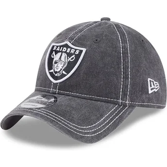 Justerbar grå 9TWENTY Washed Contrast keps från Las Vegas Raiders NFL av New Era