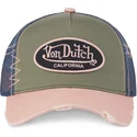 truckerkeps-gron-bla-och-rosa-used-03-fran-von-dutch
