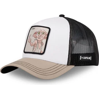 Gorra trucker vit, svart och beige Dobby DOB1 Harry Potter från Capslab
