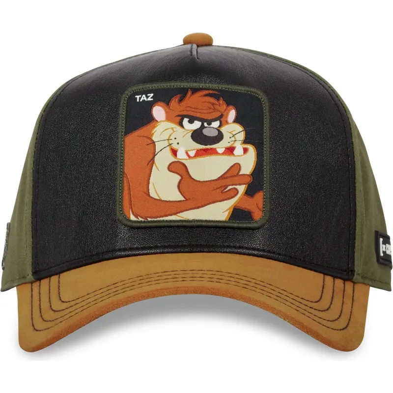 svart-gron-och-brun-bojd-keps-snapback-tasmanska-djavulen-loo10-taz-looney-tunes-fran-capslab