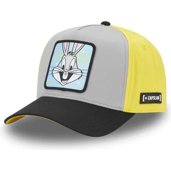 Grå, gul och svart snapback Bugs Bunny LOO11 BEP1 Looney Tunes från Capslab med böjd skärm