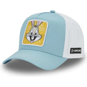 Blå och vit snapback truckerkeps med Bugs Bunny LOO11 BEP2 Looney Tunes från Capslab