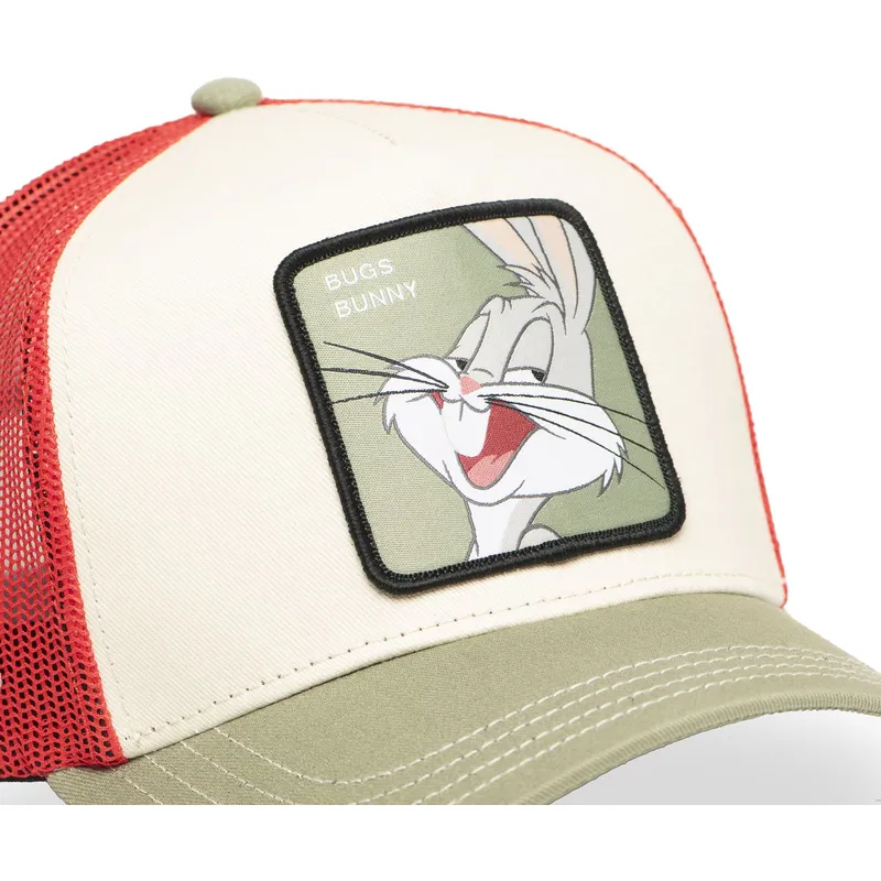 beige-rod-och-gron-truckerkeps-bugs-bunny-loo11-bug1-looney-tunes-fran-capslab
