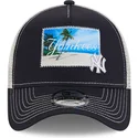 new-york-yankees-mlb-new-era-marinbla-och-vit-truckerkeps-9forty-a-frame-patch-spring-training-fan-pack-2025