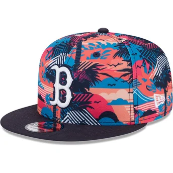 Multicolor platt snapback 9FIFTY tryckt våren träning fläkt pack 2025 från Boston Red Sox MLB av New Era