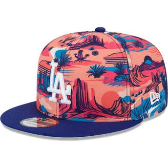 Flerfärgad platt snapback 9FIFTY tryckt vårträning fanpaket 2025 från Los Angeles Dodgers MLB av New Era