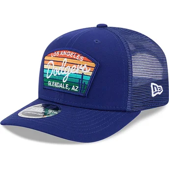 Blå 9SEVENTY Stretch Snap Mesh Spring Training Fan Pack 2025 Trucker Keps från Los Angeles Dodgers MLB av New Era