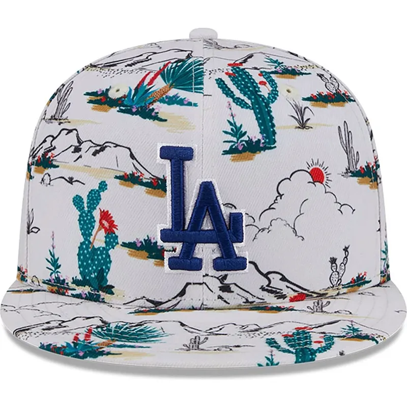 vit-platt-skarmsnapbackkeps-9fifty-print-spring-training-fan-pack-2025-av-los-angeles-dodgers-mlb-fran-new-era