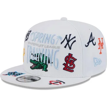 Vit platt snapback-keps 9FIFTY Scatter Spring Training Fan Pack 2025 från MLB Grapefruit League-logotyp av New Era