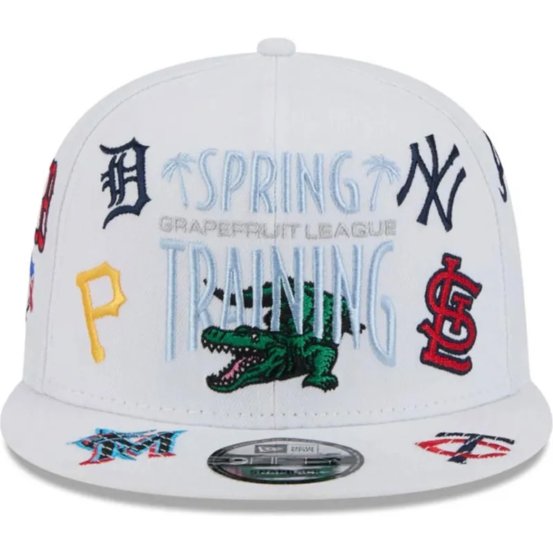 vit-platt-snapback-keps-9fifty-scatter-spring-training-fan-pack-2025-fran-mlb-grapefruit-league-logo-av-new-era