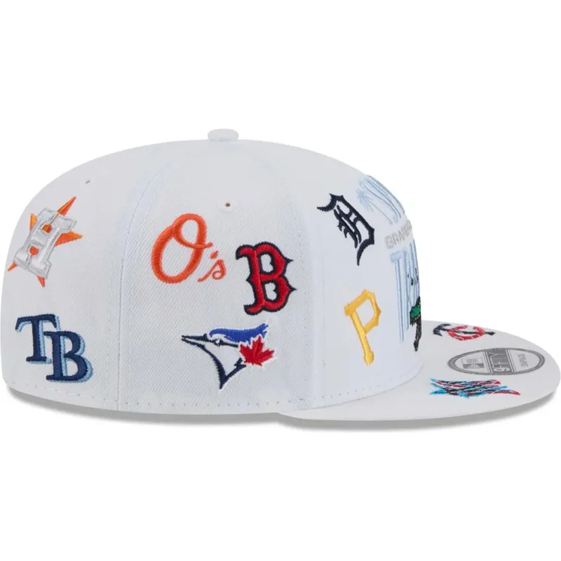 vit-platt-snapback-keps-9fifty-scatter-spring-training-fan-pack-2025-fran-mlb-grapefruit-league-logo-av-new-era