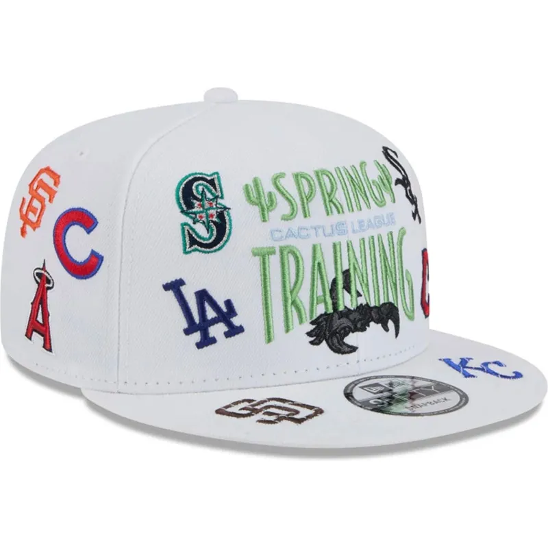 vit-platt-snapback-keps-9fifty-scatter-spring-training-fan-pack-2025-fran-mlb-cactus-league-logo-av-new-era