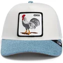 truckerkeps-vit-och-bla-tupp-cock-rooster-fan-institution-ball-club-global-core-denim-the-farm-fran-goorin-bros