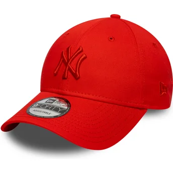 Justerbar röd böjd keps med rött logo 9FORTY Colour Pack från New York Yankees MLB av New Era