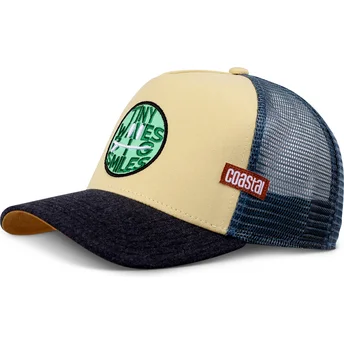 Gorra trucker beige och blå Tiny Waves Big Smiles HFT från Coastal