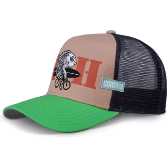 Beige och grön trucker-keps Fish HFT från Coastal