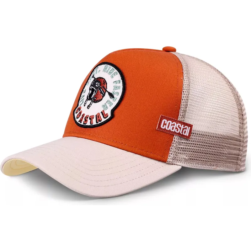 keps-trucker-orange-och-beige-live-fast-ride-faster-hft-fran-coastal