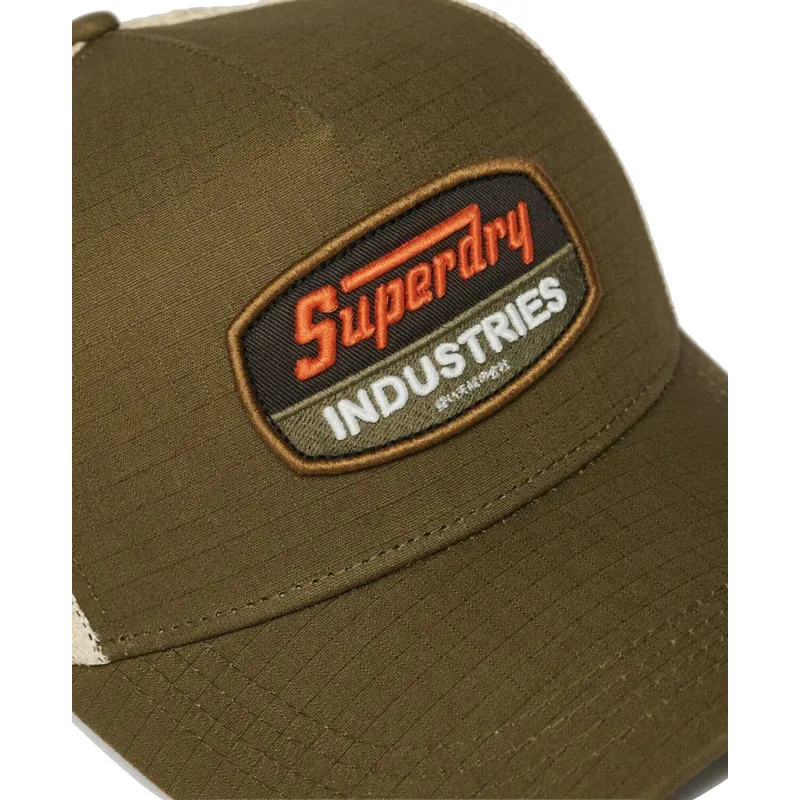 superdry-dirt-road-dark-khaki-gron-truckerkeps