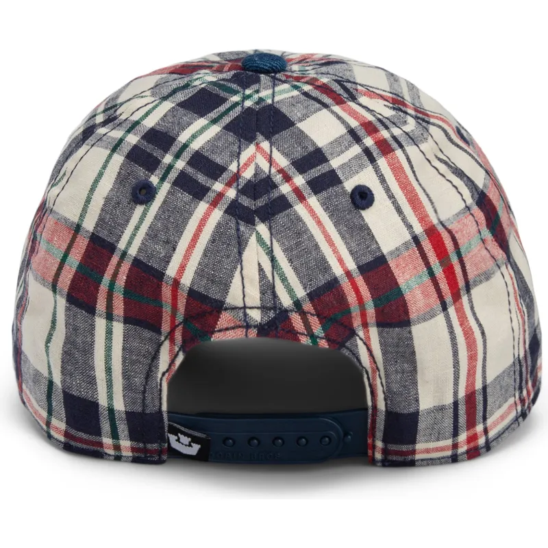 goorin-bros-curved-brim-raised-in-a-barn-papa-cap-madras-the-farm-marinbla-och-rod-snapback-keps