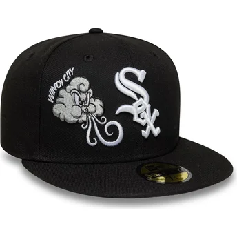 Chicago White Sox MLB 59FIFTY Food Icon Windy City svart justerbar flat keps från New Era