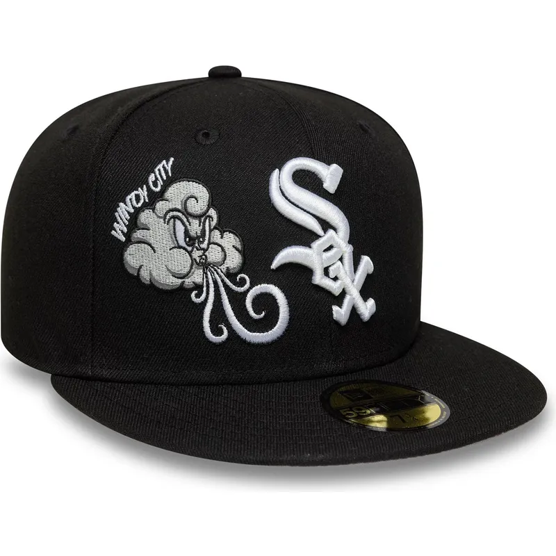 chicago-white-sox-mlb-new-era-59fifty-food-icon-windy-city-svart-justerbar-platt-keps