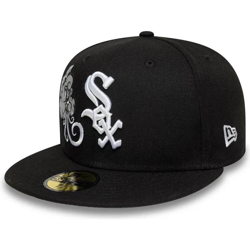 chicago-white-sox-mlb-new-era-59fifty-food-icon-windy-city-svart-justerbar-platt-keps