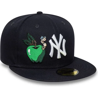 New York Yankees MLB 59FIFTY Food Icon mörkblå justerbar flat keps från New Era