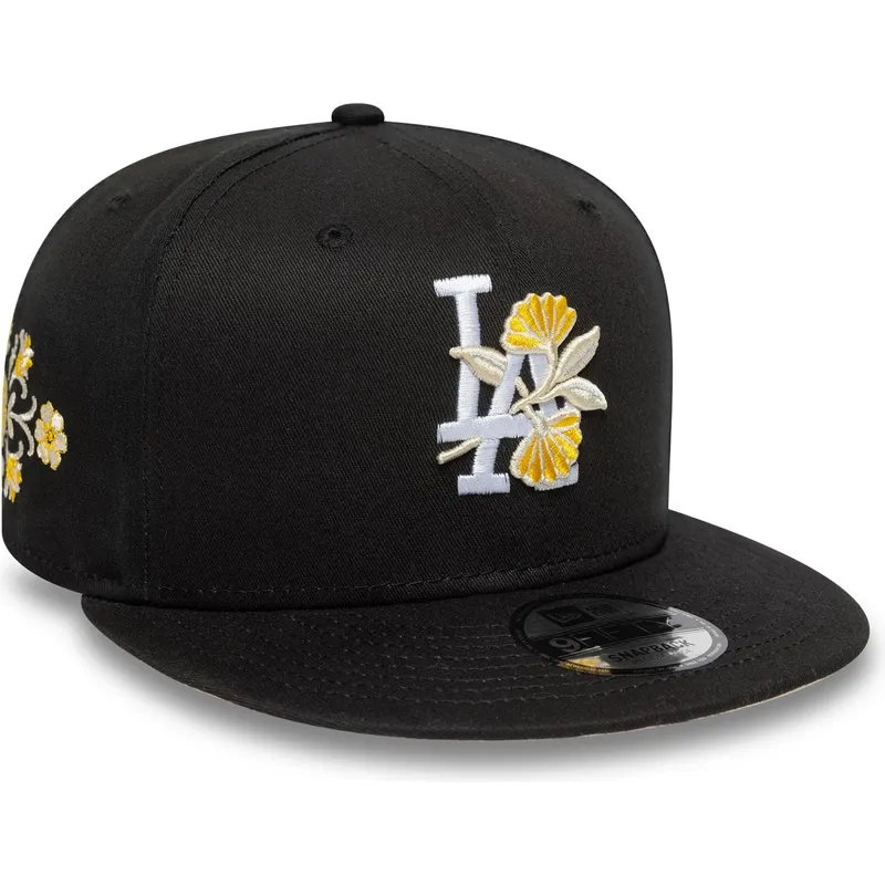svart-platt-snapback-keps-9fifty-floral-fran-los-angeles-dodgers-mlb-av-new-era
