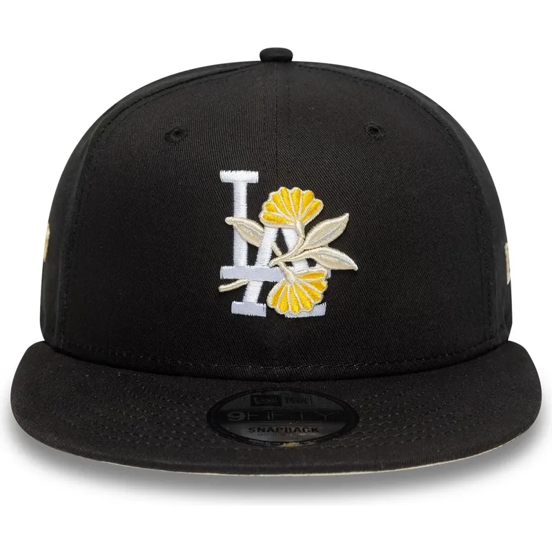 svart-platt-snapback-keps-9fifty-floral-fran-los-angeles-dodgers-mlb-av-new-era