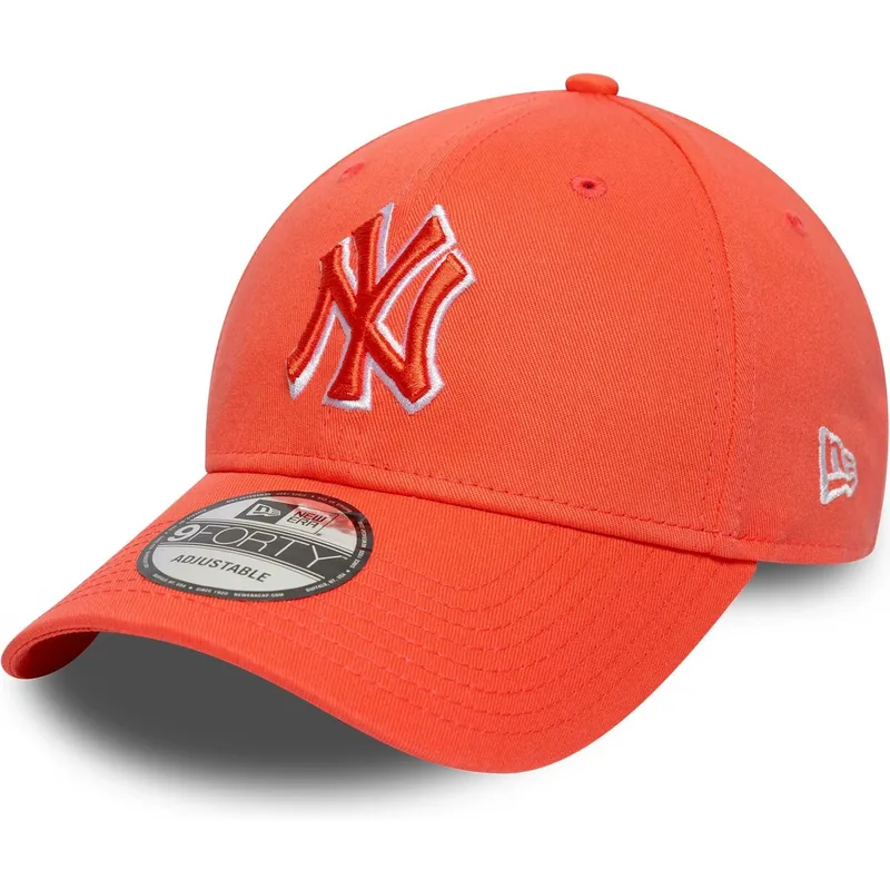 bojd-orange-justerbar-keps-med-orange-logotyp-9forty-team-outline-fran-new-york-yankees-mlb-av-new-era