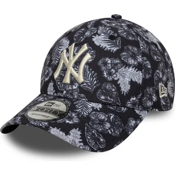 New York Yankees MLB 9FORTY All Over Print svart justerbar böjd keps från New Era