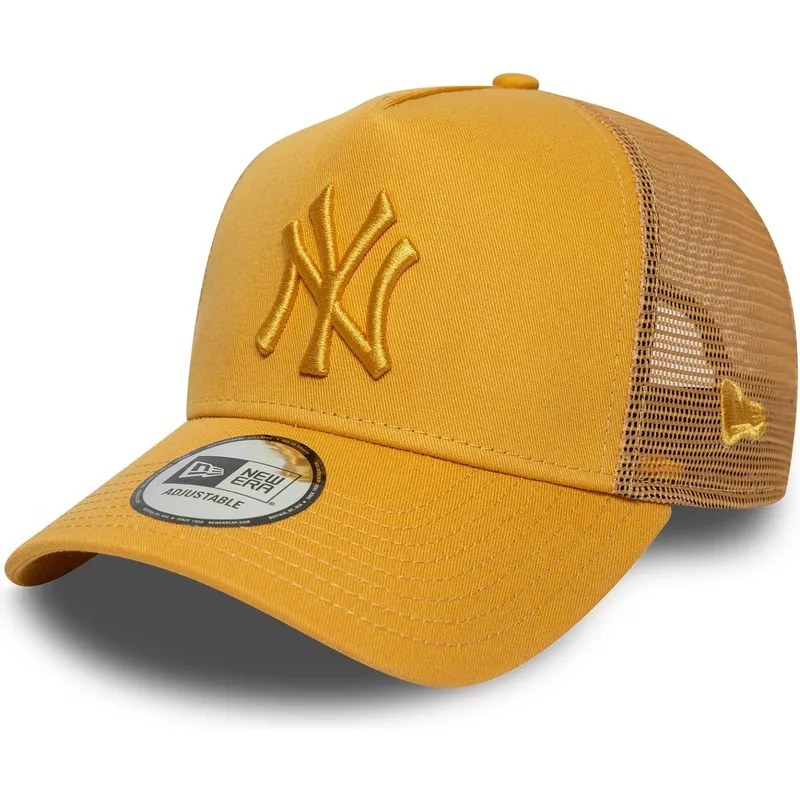gul-trucker-keps-med-gul-logotyp-a-frame-league-essential-fran-new-york-yankees-mlb-av-new-era