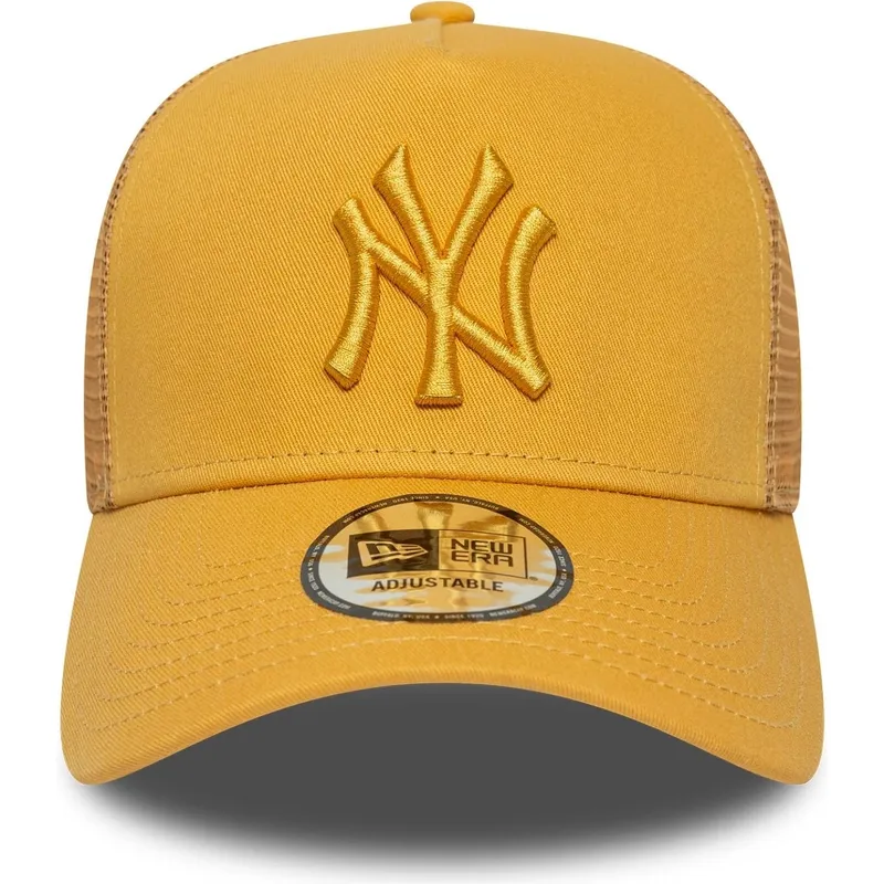 gul-trucker-keps-med-gul-logotyp-a-frame-league-essential-fran-new-york-yankees-mlb-av-new-era