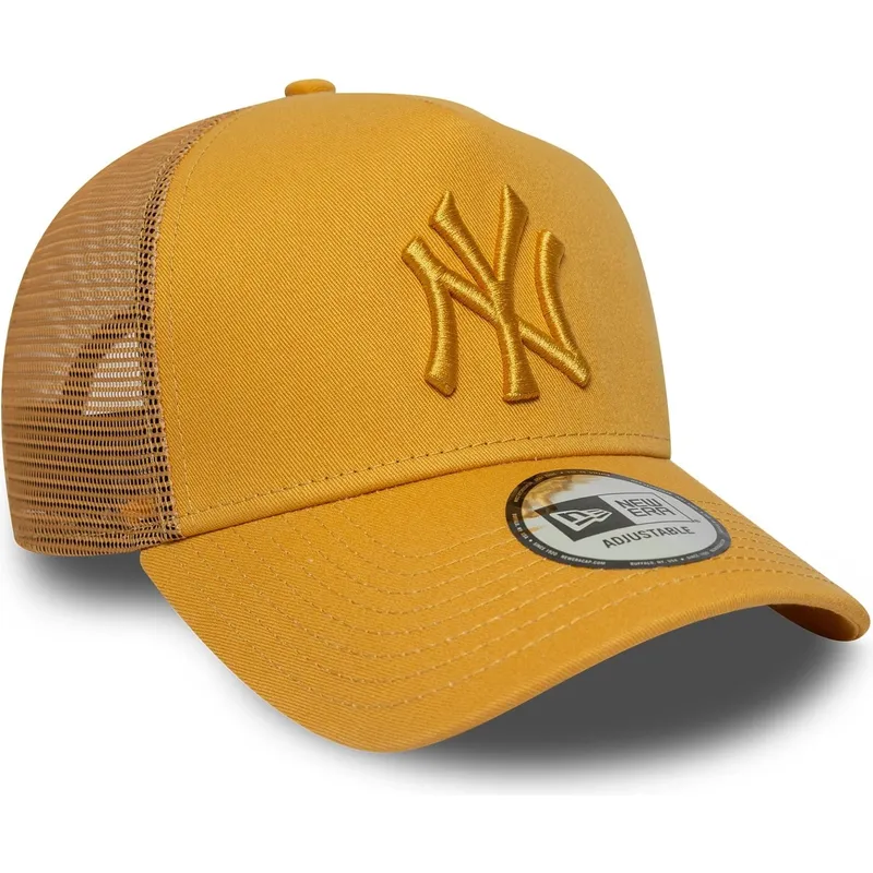 gul-trucker-keps-med-gul-logotyp-a-frame-league-essential-fran-new-york-yankees-mlb-av-new-era
