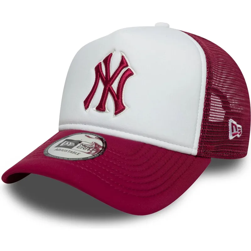 vit-och-rod-trucker-keps-med-rod-e-frame-world-series-logotyp-fran-new-york-yankees-mlb-av-new-era