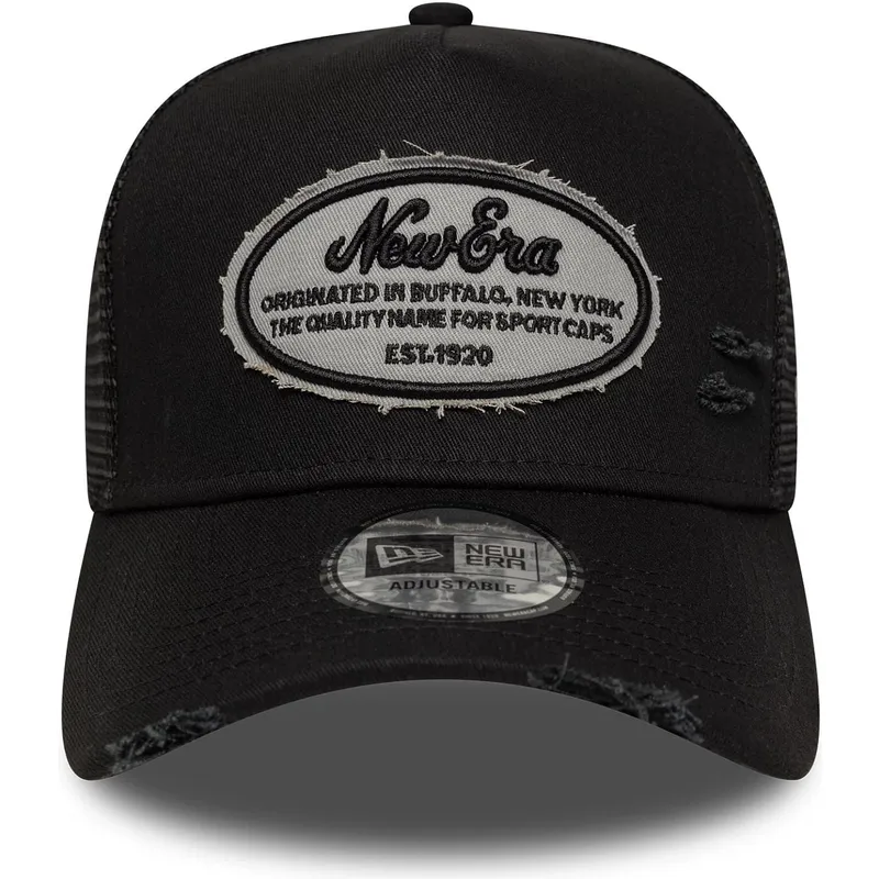 svart-trucker-keps-a-frame-oval-distress-patch-fran-new-era