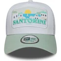 vit-och-gron-trucker-keps-santorini-greece-a-frame-summer-fran-new-era