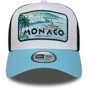 new-era-monaco-french-riviera-a-frame-summer-vit-svart-och-bla-truckerkeps