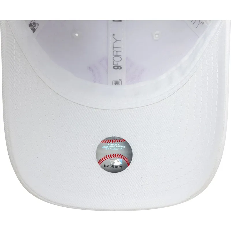 vit-justerbar-kurvad-keps-for-dam-med-lila-logotyp-9forty-league-essential-fran-new-york-yankees-mlb-av-new-era