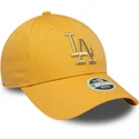 gul-bojd-justerbar-keps-for-dam-9forty-metallic-logo-fran-los-angeles-dodgers-mlb-av-new-era