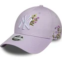 new-era-new-york-yankees-mlb-9forty-floral-icon-justerbar-lila-kurvad-keps-for-dam