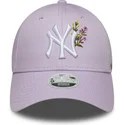 justerbar-lila-bojd-keps-for-kvinnor-9forty-floral-icon-new-york-yankees-mlb-fran-new-era