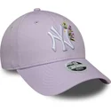 new-era-new-york-yankees-mlb-9forty-floral-icon-justerbar-lila-kurvad-keps-for-dam