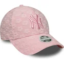 justerbar-rosa-kurvad-keps-for-dam-9forty-floral-towelling-fran-new-york-yankees-mlb-av-new-era