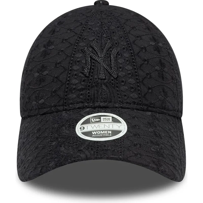 svart-bojd-justerbar-keps-for-dam-med-svart-logotyp-9twenty-broderie-fran-new-york-yankees-mlb-av-new-era