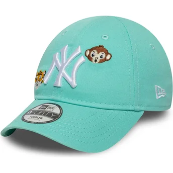 New York Yankees MLB 9FORTY Animal Icon grön justerbar böjd keps för barn från New Era