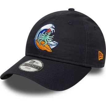 New Era 9TWENTY Surf Crew justerbar marinblå böjd keps för barn