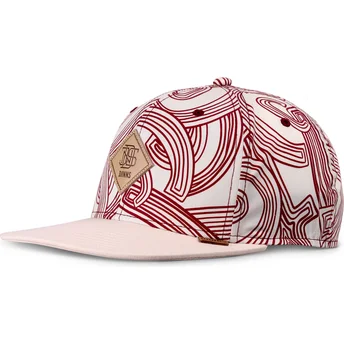 Djinns beige och röd snapback platt keps MA Pattern