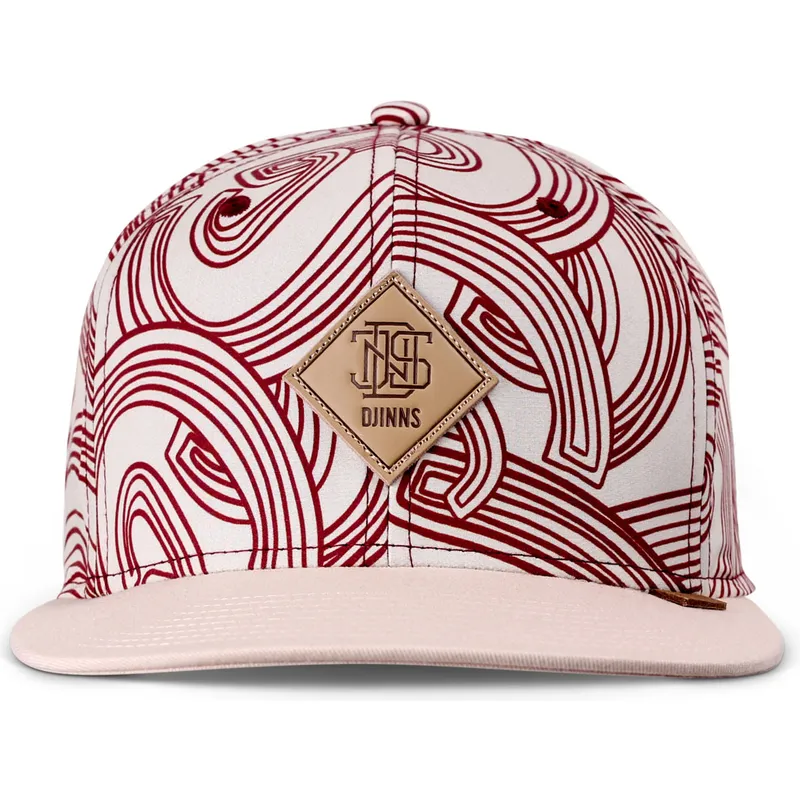 platt-keps-beige-och-rod-snapback-ma-pattern-fran-djinns